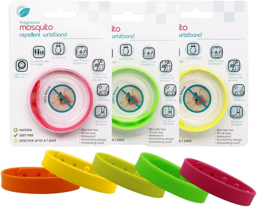 YC-GREHUN Anti-Mosquito Insect Repellent Bracelet with 3 Repellent Bracelets DEET Free Citronella All Natural Pyrethroid Free Insect Repellent Bracelets Waterproof Outdoor Insect Repellent Bracelets Suitable for Adults and Children image number 2