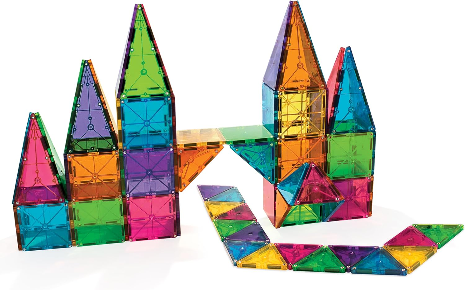 Magna-Tiles 100-Piece Clear Colors Set &ndash; the Original, Award-Winning Magnetic Building Tiles &ndash; Creativity and Educational &ndash; STEM Approved