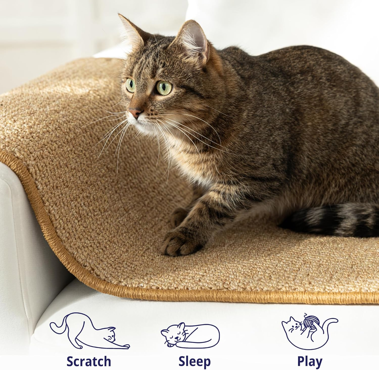 Cat Wall Climbing Carpet - Cat Wall Climber 67" X 17.5" with Fixed Nails &ndash; Scratching Rug Wall Scratchers for Indoor Cats | Climbing Wall Carpet | Scratching Mat. image number 6