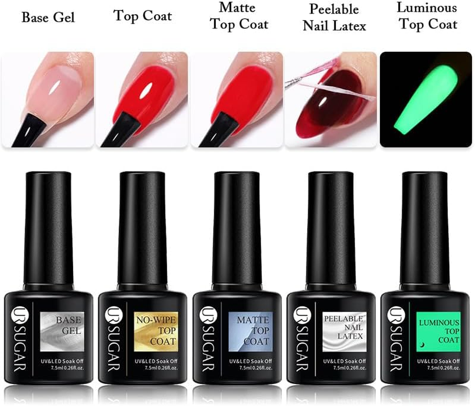 AIMALL 7.5Ml Fluorescent Color UV Gel Nail Polish Semi Permanent UV LED Gel, Long-Lasting LED Manicure Gel, Vivid Colors for All Nail Types - Matt Top Coat image number 5