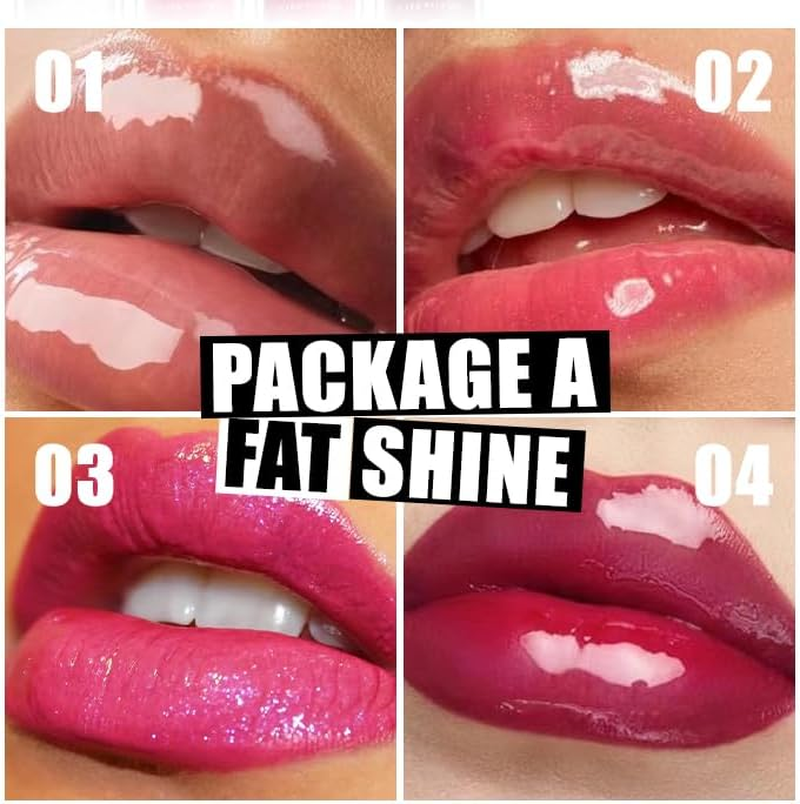 Volksrose 4Pcs Lip Gloss Oil Set, Hydrating Lip Glow Oil, Flavored Lip Gloss Packs, Fruit Lipgloss Tinted Lipoil Set for Women Girls Teens, Lip Balm for Dry Lips Nourishing, A - B image number 6