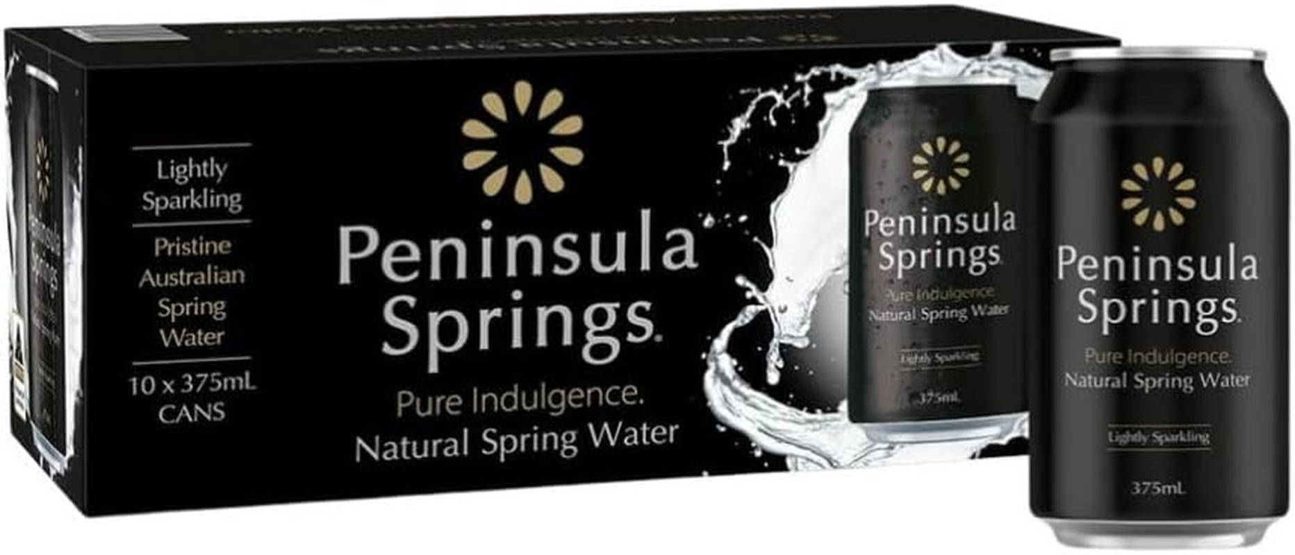 Peninsula Springs Sparkling Natural Spring Water, 375Ml Cans, Pack of 10 image number 1