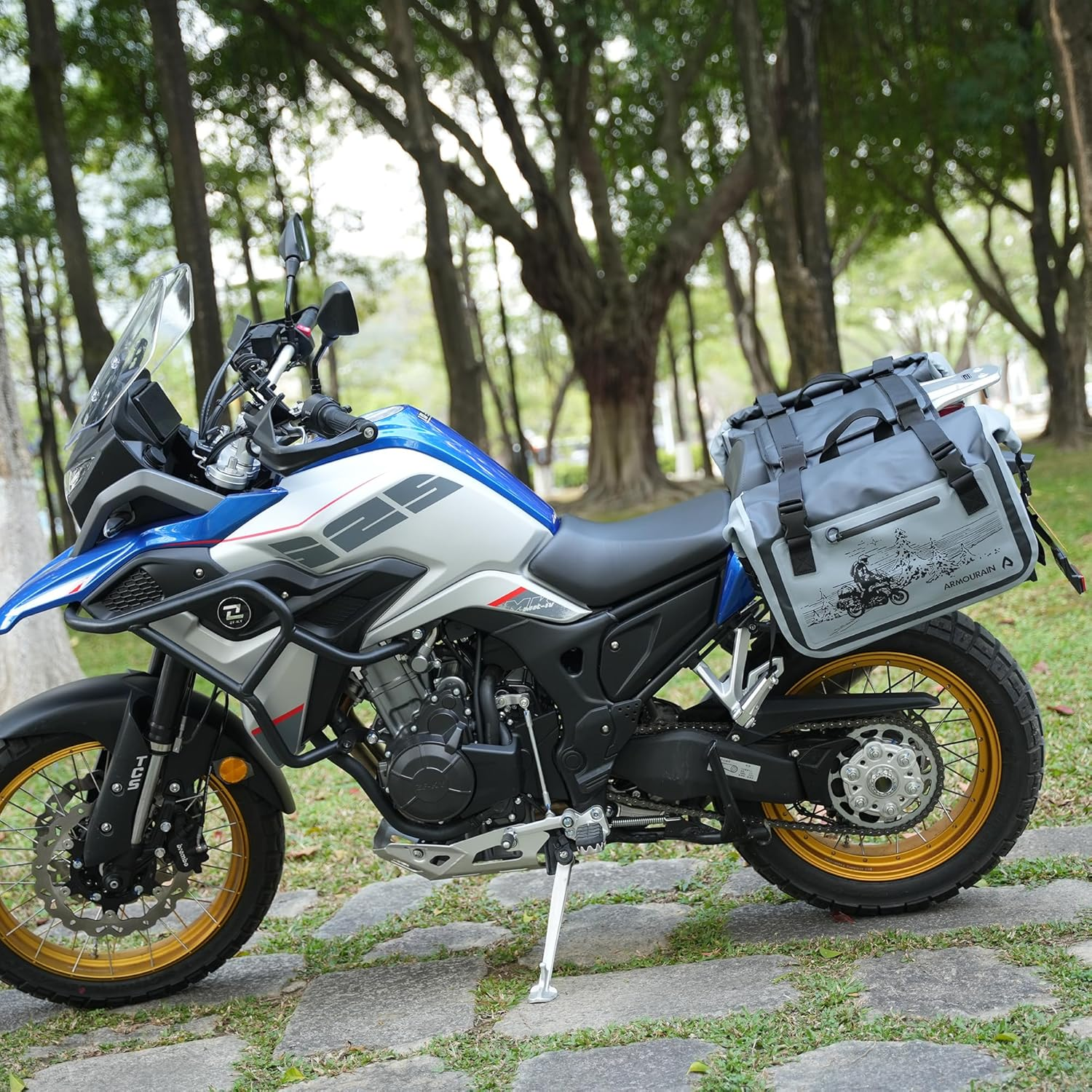 Motorcycle Side Bag 50L (25L*2) Trunk Seat Bag Saddle Bag Motorcycle Accessories (Grey) image number 2