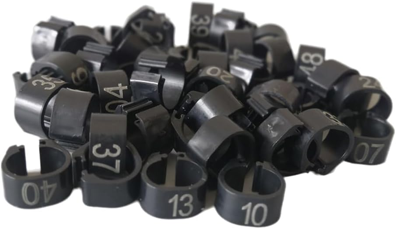 AIMALL 100 PCS Pigeon Bayonet Digital Foot Ring, 10Mm Pigeon Leg Band for Breeding and Racing, Durable Plastic Material, Easy to Use