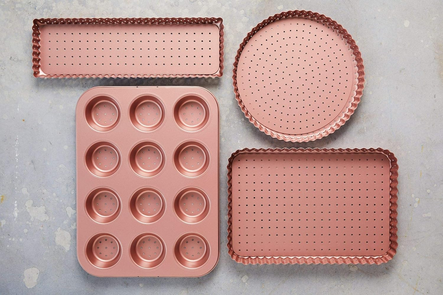 Wiltshire Perforated Rectangle Tart Pan, 26.5 X 11 Cm Diameter, Rose Gold image number 5
