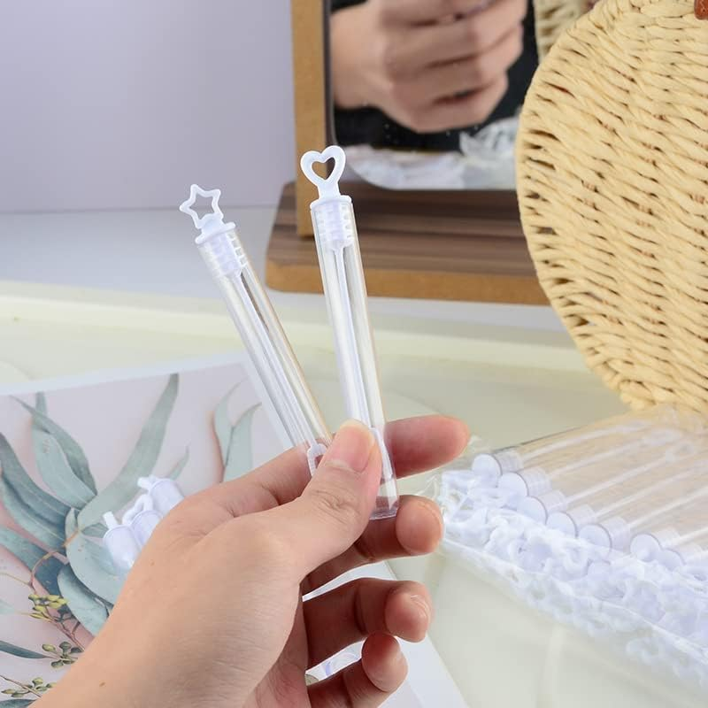 50 Pcs White Heart Bubble Wands, Perfect for Wedding, Valentine'S Day, Engagement image number 1