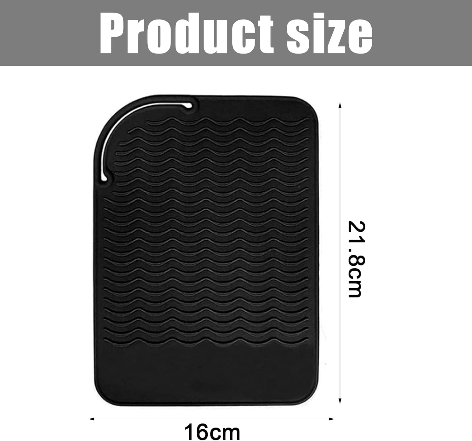 ZXCHOME Heat-Resistant Silicone Mat Bag, Mat Cover for Curling Irons, Hair Straighteners, Straighteners and Other Hot Hair Tools, Black image number 6