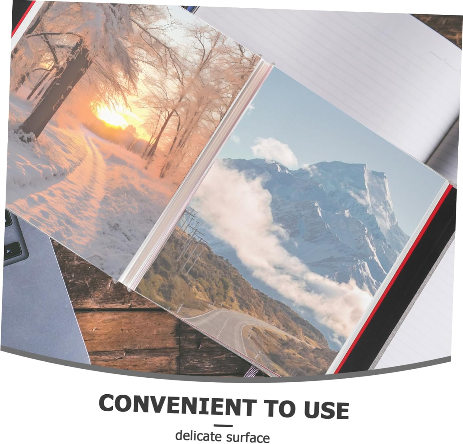 1Set Cover Self-Adhesive Photo Album with Window Design Scrapbook for Family Memories Cover and Pages Grey image number 1