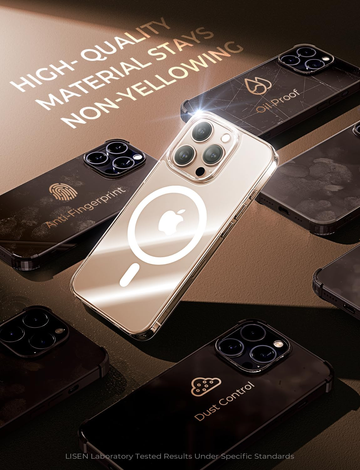 LISEN for Iphone 16 Pro Case, Compatible with Magsafe, Magnetic Phone Case 5X Military-Grade Protection Anti-Scratch Clear Back for Iphone 16 Pro 6.3-Inch image number 2