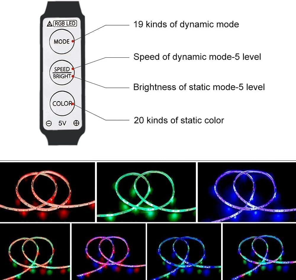 Miners2000 Electric Scooter LED Strip Light, 2 Pack Night Cycling Colorful Lamp Waterproof Safety Skateboard Scooter Accessories for Outdoor Wide Wheel Scooter 50Cm image number 3