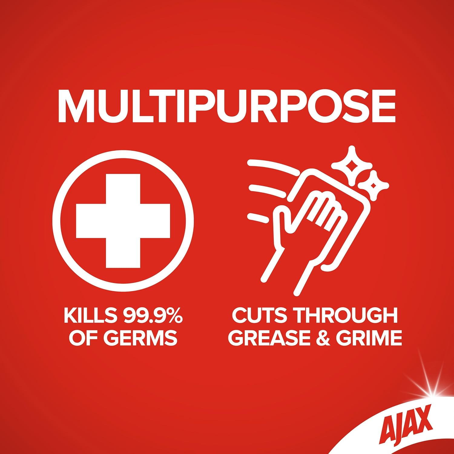 Ajax Spray N' Wipe Multi-Purpose Cleaner Trigger, Antibacterial Disinfectant, 500Ml, Ocean Fresh Surface Spray, Household Grade