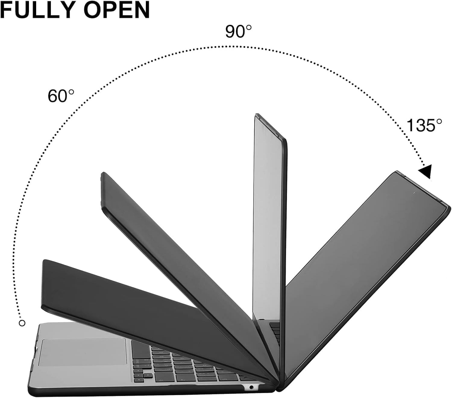Eoocoo Compatible with Macbook Air 15 Inch Case 2025 2024 2023 M4 M3 A3241 A3114 M2 A2941 Liquid Retina Display, Plastic Hard Shell Case + Keyboard Cover + Screen Protector, Black image number 5
