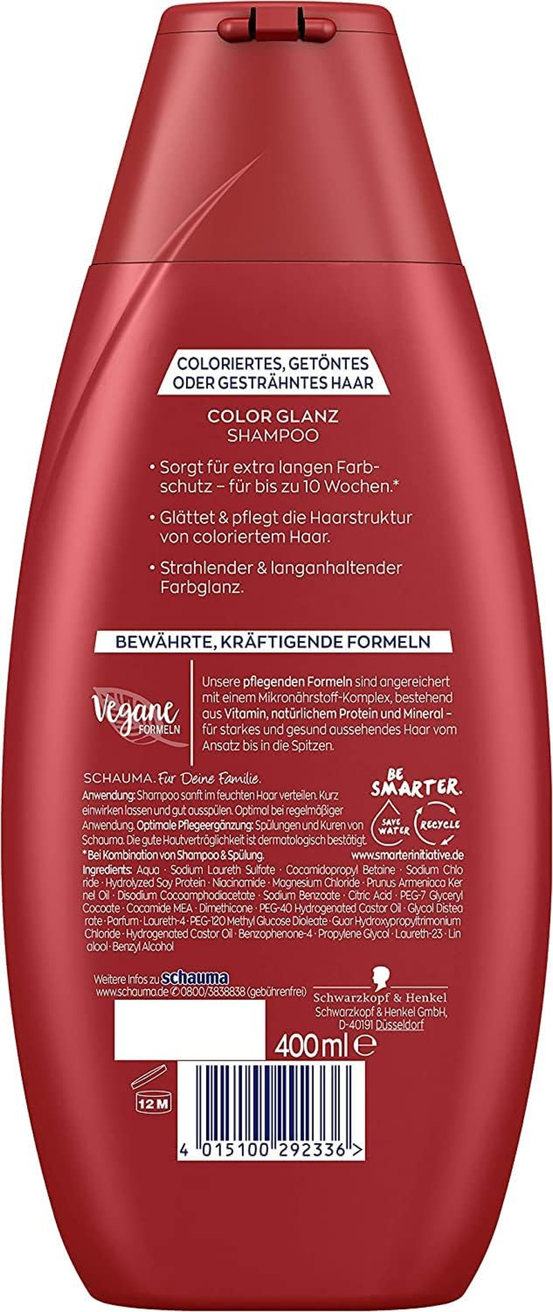 Schwarzkopf Schauma Shampoo Colour Shine 400 Ml image number 3