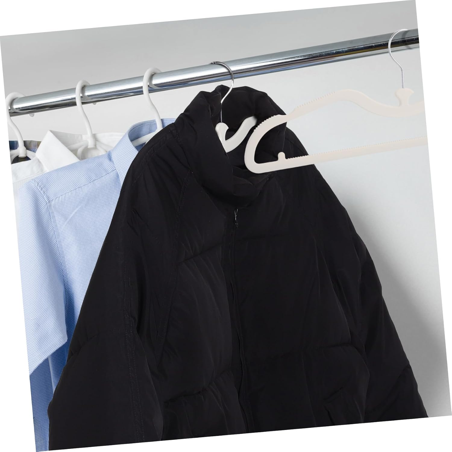 SOLUSTRE Clothing Rack Shelves 10Pcs Silicone Hangers Nonslip Mark-Free Mini Hangers for Wardrobe Organization image number 3