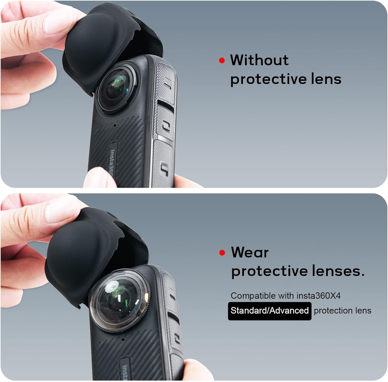 Fitstill Protection Accessories Kit for Insta 360 X5/X4,Tempered Glass Screen Protector+Rubber Lens Cap,2 PCS Ultra HD Screen Protector for Insta360 X5 / X4 Camera,9H Hardness,Scratch Resistant image number 6