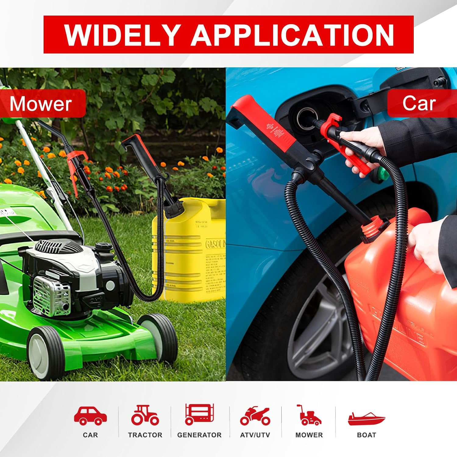 GEARTRONICS Portable Power Battery Fuel Pump,Battery Operated Electric Siphon Pump Liquid Transfer Pump up to 2.6 Gallons per Min for Gasoline Diesel Fuel without Battery