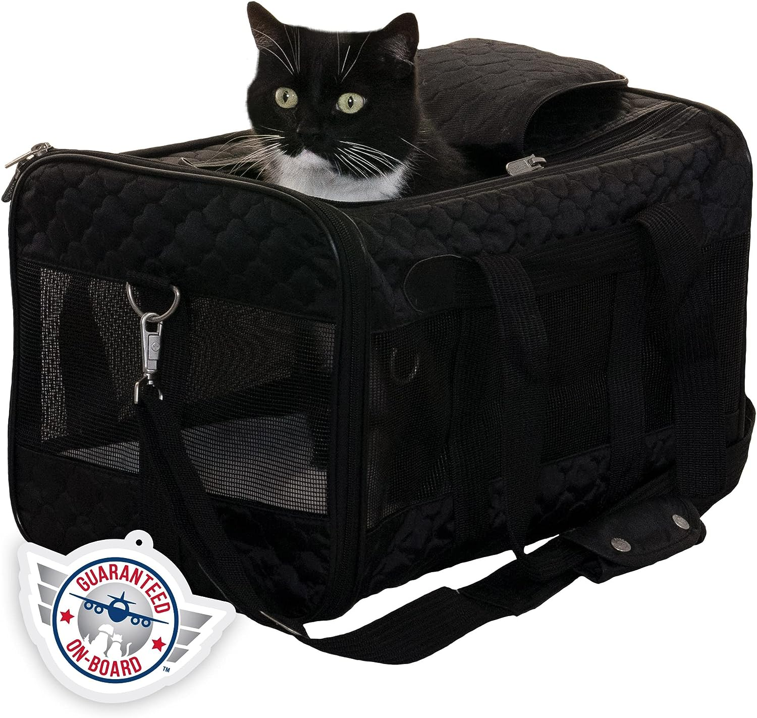 Sherpa Original Deluxe Travel Pet Carrier, Airline Approved - Black Lattice, Large image number 6