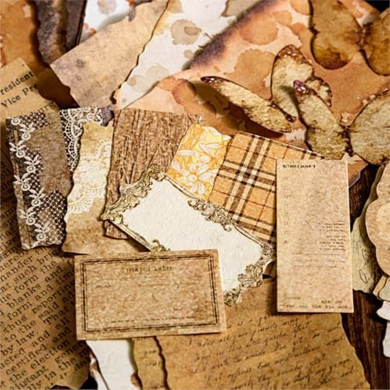 Alideco 400Pcs Scrapbook Paper Vintage Basic and Versatile Scrapbooking Paper for Journaling Supplies, Decorative Craft for Junk Journals (Zhijianyouju)