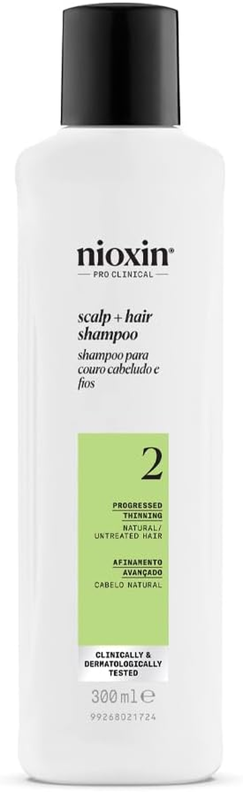 Nioxin System 2 Scalp plus Hair Hair Thickening Shampoo for Natural Hair with Progressed Thinning, 300 Ml image number 2