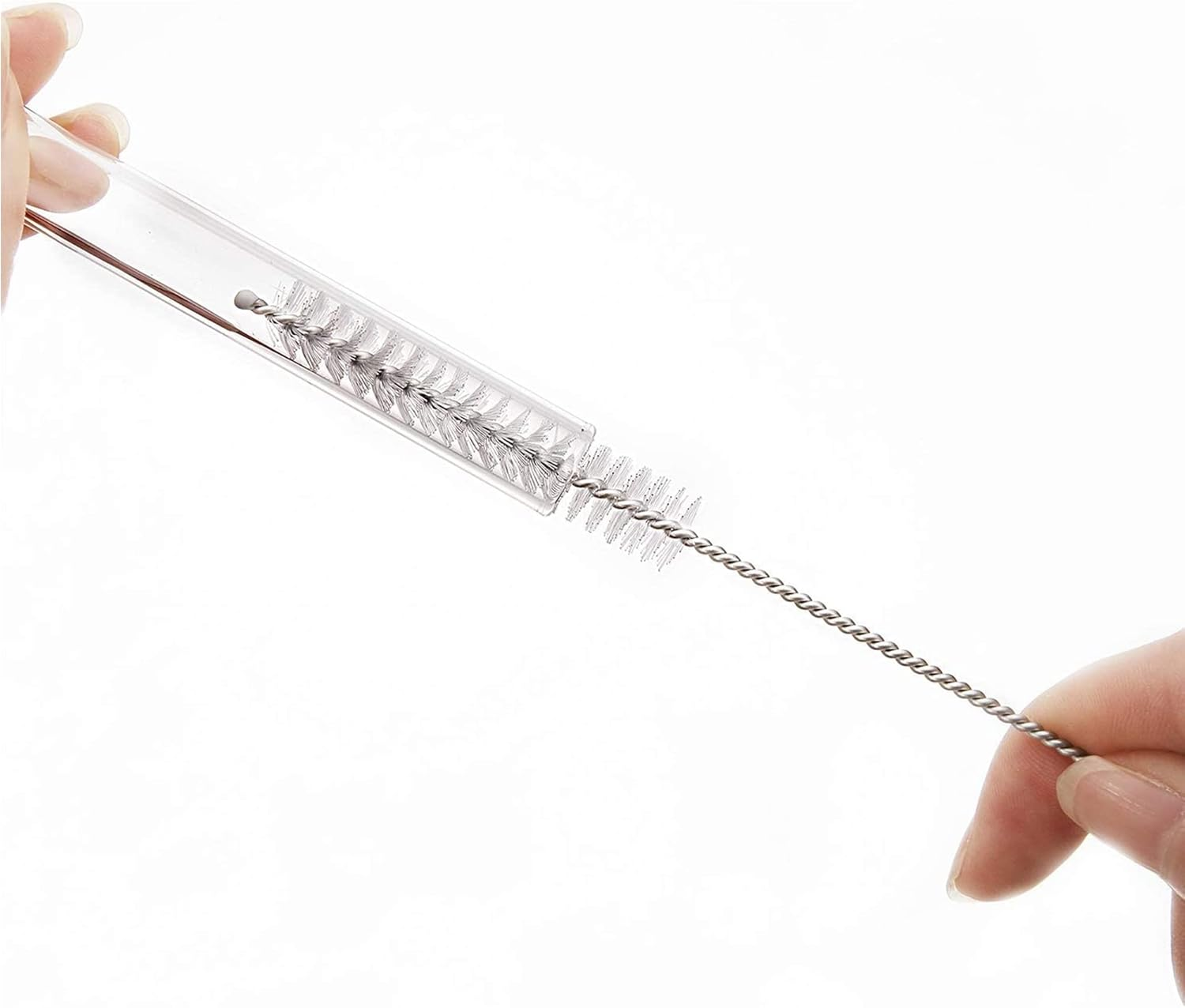 Sulfar 2 Straws Cleaning Brush - BPA Free - 2 Heavy Bristle Straw Cleaner for Washing Ss Drink Straws, Tea Pot Spout, Glass Bottles, Mini, Micro, Pipe image number 3