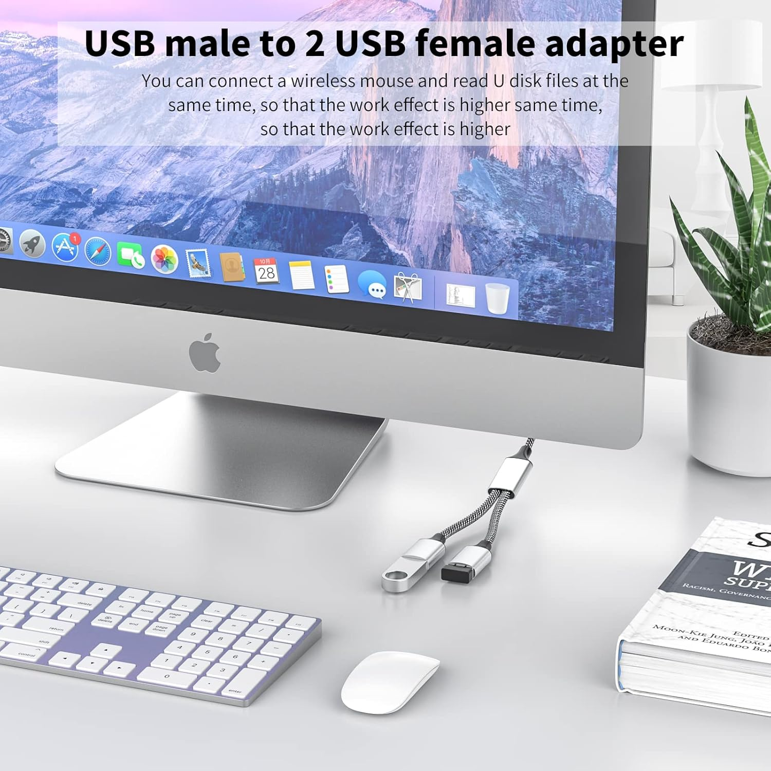 USB Splitter Cable MOGOOD USB Y Splitter Adapter Dual USB 2.0 Power Cord Extension for Charging/Data Transfer/Laptop/Mac/Car image number 3