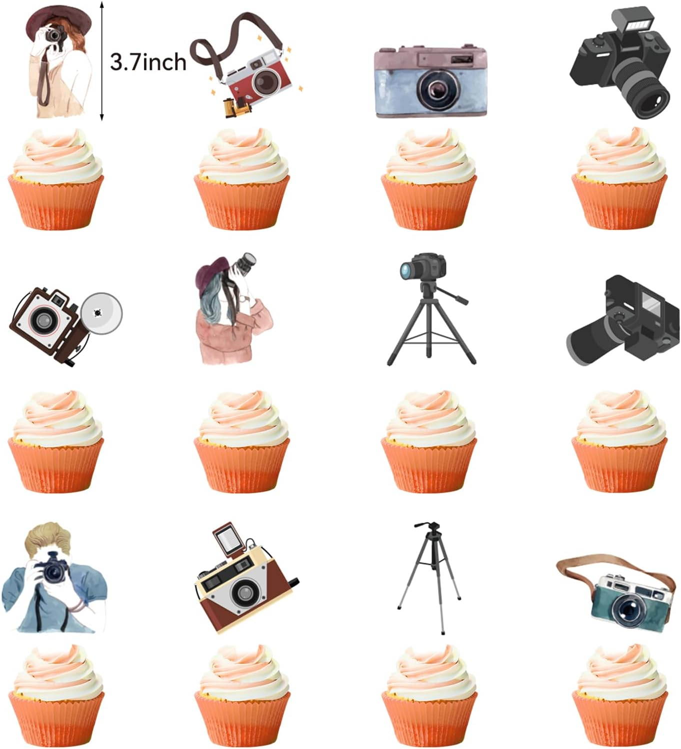 Photography Party Decorations Photography Birthday Party Supplies Includes Photography Birthday Banner Cake Topper Cupcake Toppers Balloons for Photographer Party Photography Enthusiast Party image number 4