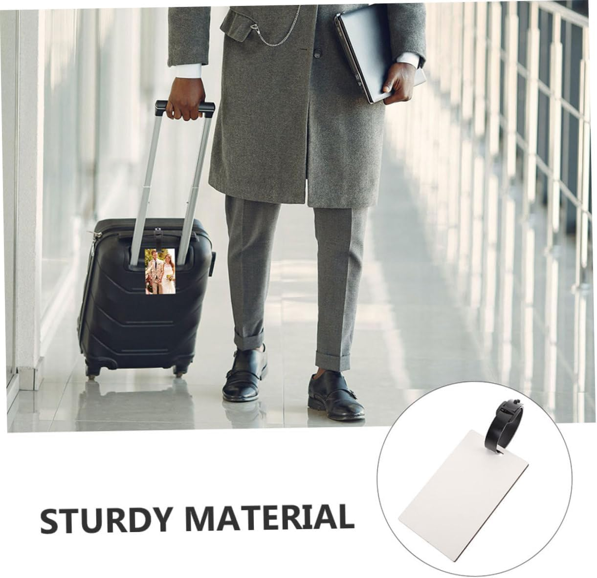 PHENOFICE 8Pcs Thermal Transfer Luggage Tags Blank DIY Sublimation Tags for Suitcase Travel Baggage Labels image number 1