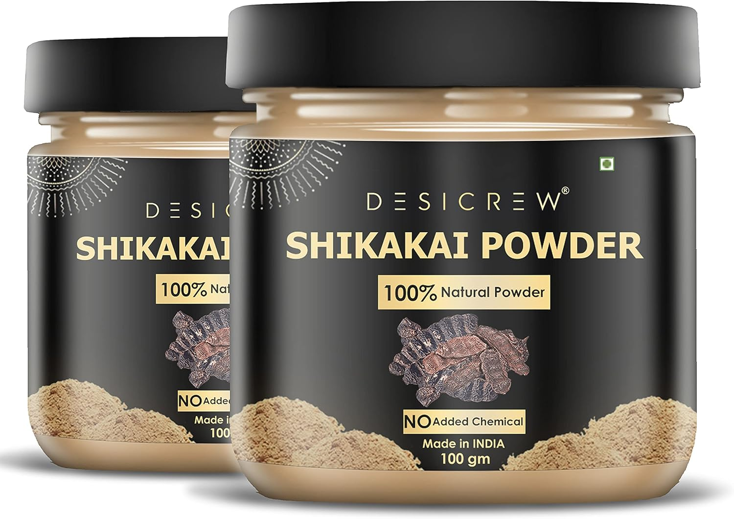 DESICREW Natural & Pure Shikakai Powder for Natural Texture & Colour, Nourishment, Strong, Shiny, Silky,Healthy Scalp, Dandruff & Spilt Ends Free Hair Pack 200 GM