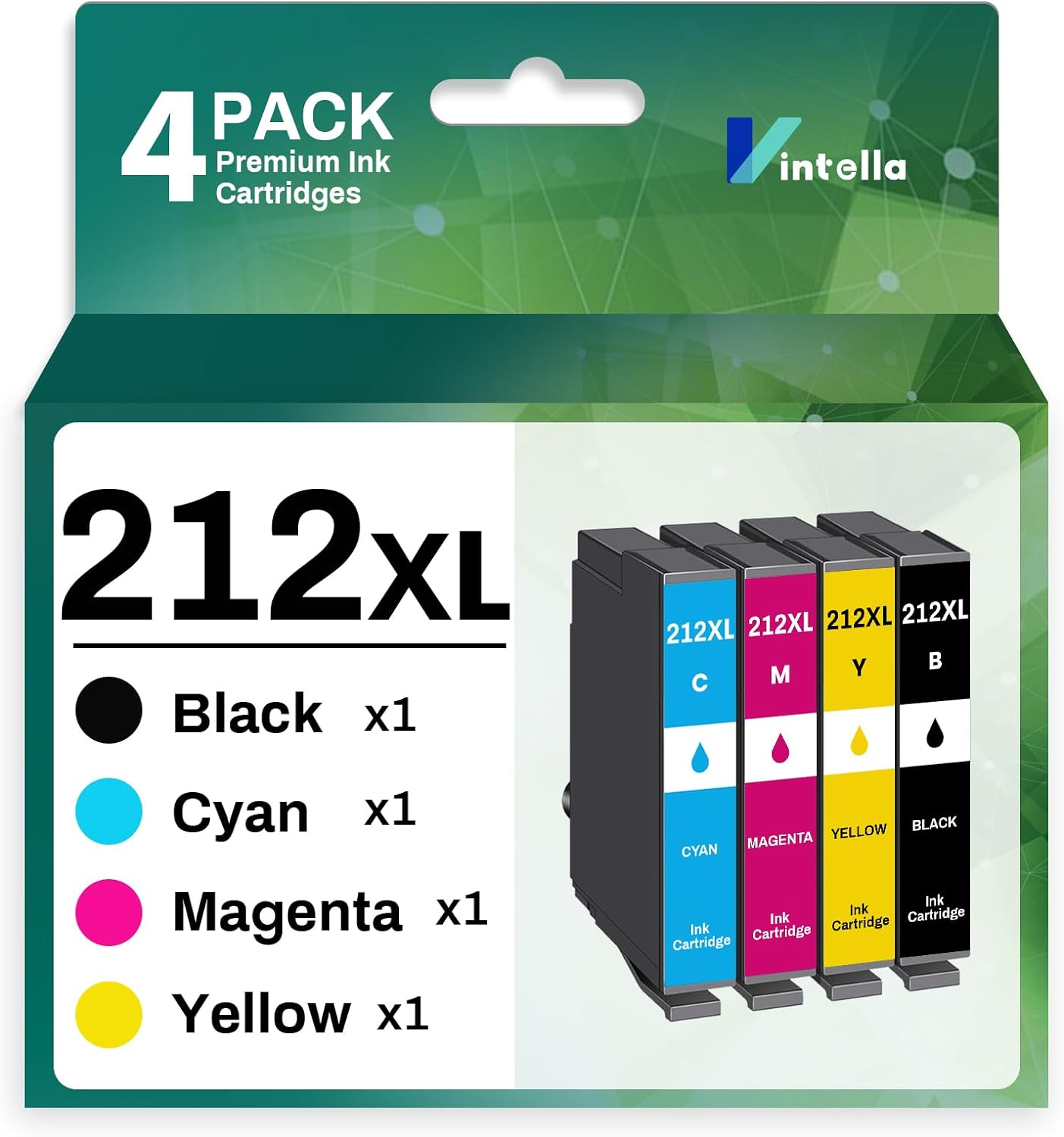 Vintella 212XL Ink Cartridge Replacement for Epson 212 Ink Cartridges Combo Pack 212XL T212 for Expression Home XP-2100 XP-3100 XP-3105 XP-4100 Workforce WF-2810 WF-2830 WF-2850 Printer (4 Pack) image number 5