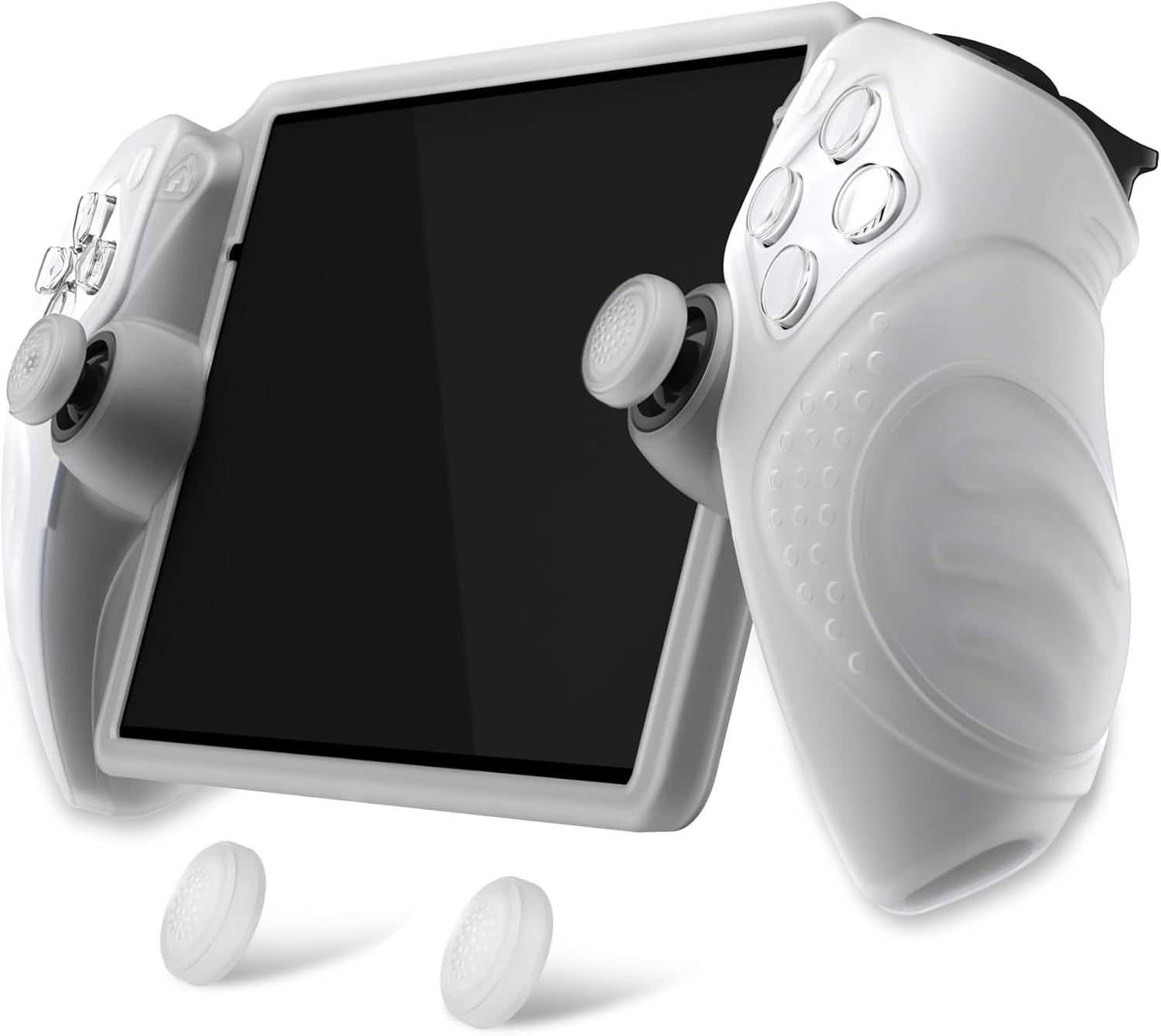 Playvital Design for PS Portal Cover, Guardian Edition Silicone Protective Case for PS Portal Remote Player with Thumb Grips - Shockproof, Anti-Slip Grip Accessories - Clear White