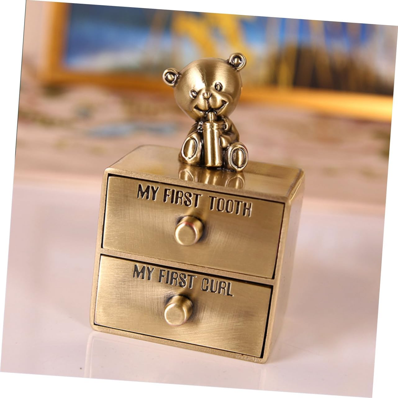 UPKOCH 2Pcs Adorable Tooth Holder Keepsake Box Decorative Trinket Storage for Teeth and Curls Design for Newborns and Showers image number 6