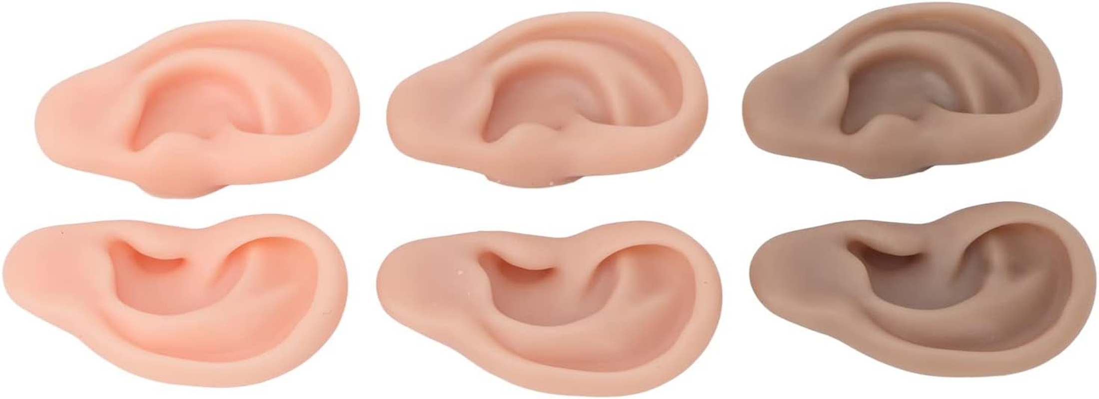Artificial Ear Model, Easy Silicone Flexible 3 Pairs Ear Model for Home