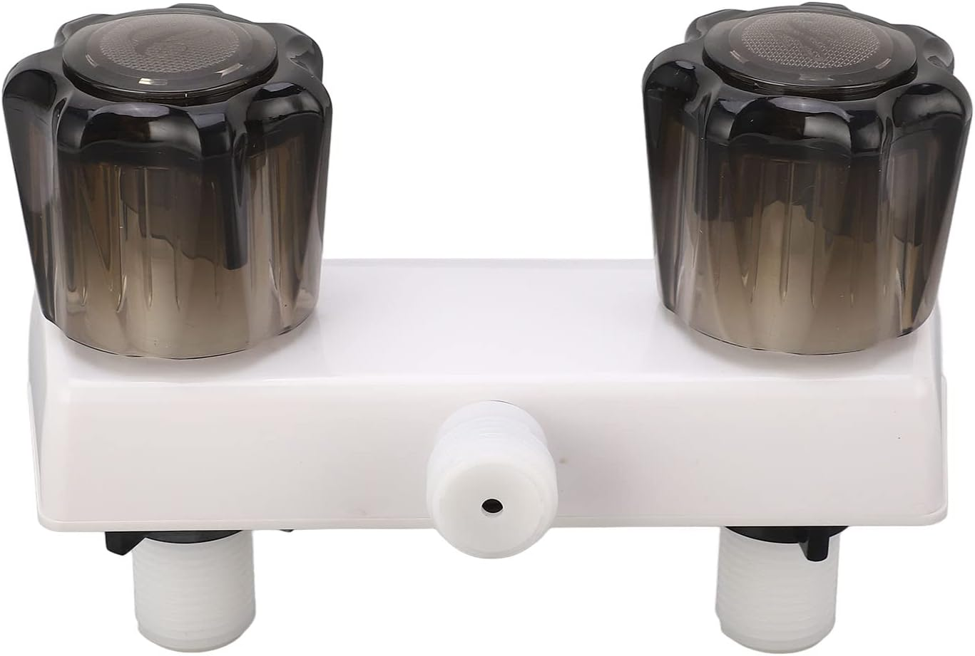 RV Shower Faucet Valve Diverter Shower Mixing Valve Control Dual Knob Wheel RV Motor Home (White) - Black image number 3