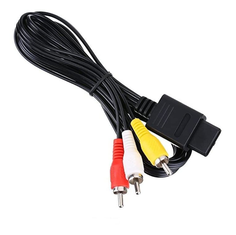 Composite AV Audio Video Cable Compatible with Nintendo 64 (N64), Super Nintendo (SNES) and Nintendo Gamecube Consoles &ndash; 1.8M RCA Lead