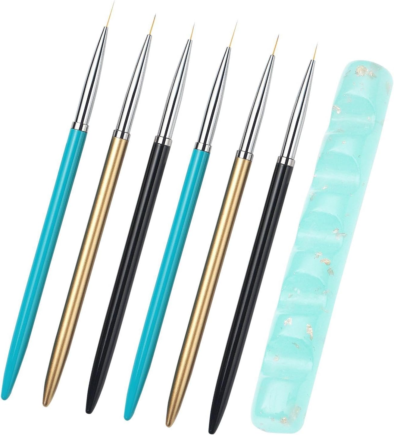 6 Fine Nail Art Brushes, 1 Acrylic Nail Art Brush Storage Rack, Nail Art Pens, DIY Nail Art Painting Accessories, Nail Art Tool Set image number 5