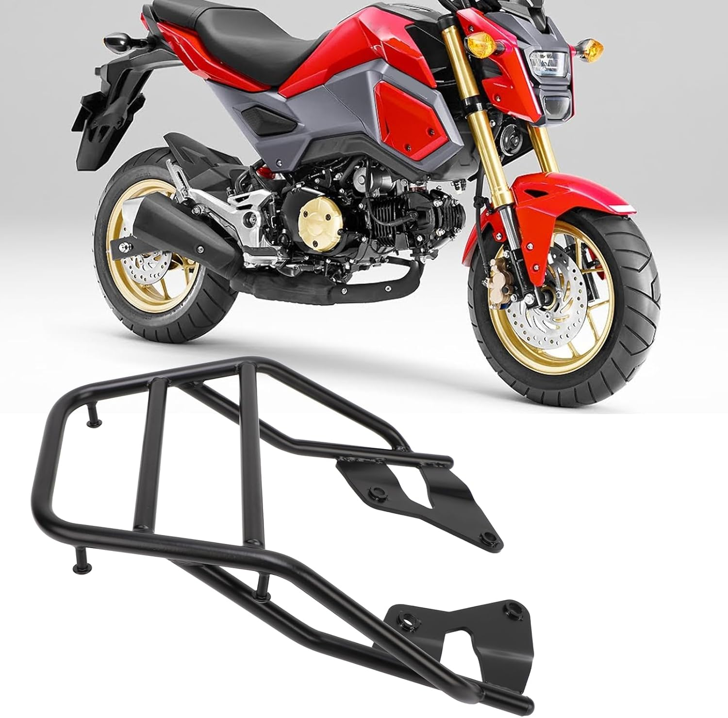 Motorcycle Rear Rack for MSX 125 Grom 125 2016-2020, Motorcycle Rear Cargo Carrier, Powersports Luggage Rack, Fadeproof and Resistant, Easy Installation