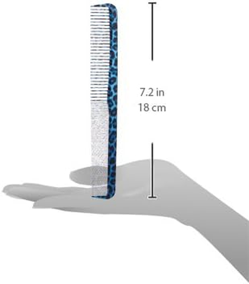 Uehara Cell Art Delrin Leopard Series Cut Comb S Blue - Gold image number 2