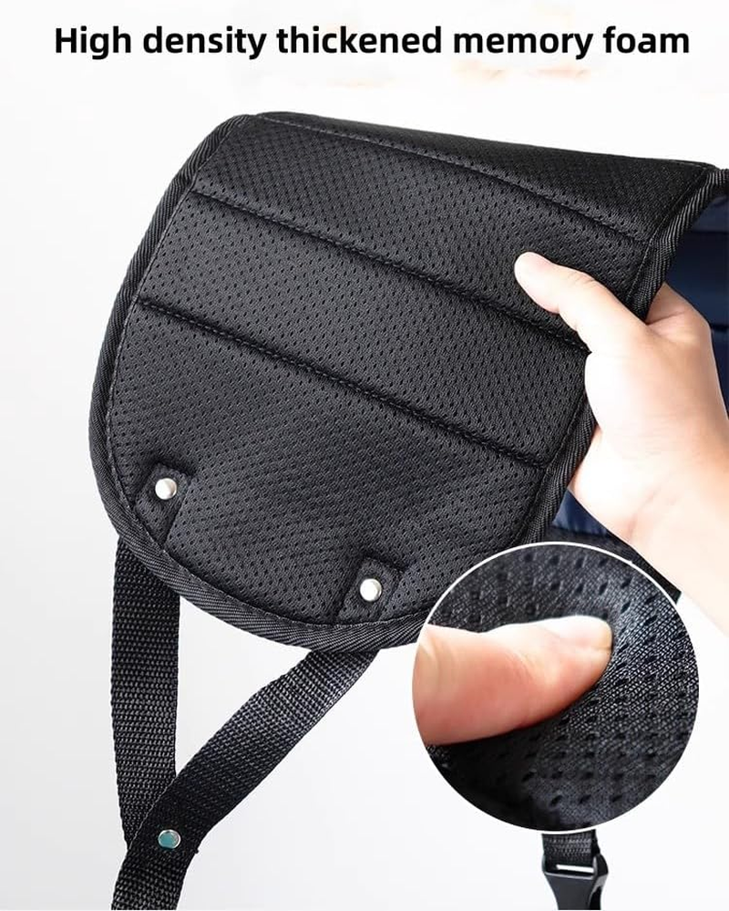 Airplane Foot Rest Memory Foam Airplane Foot Hammock Portable Travel Footrest with Storage Bag Adjustable Comfortable Foot Hanger for Airplane/Business/Ship Travel an Office Nap(Navy Blue) image number 4