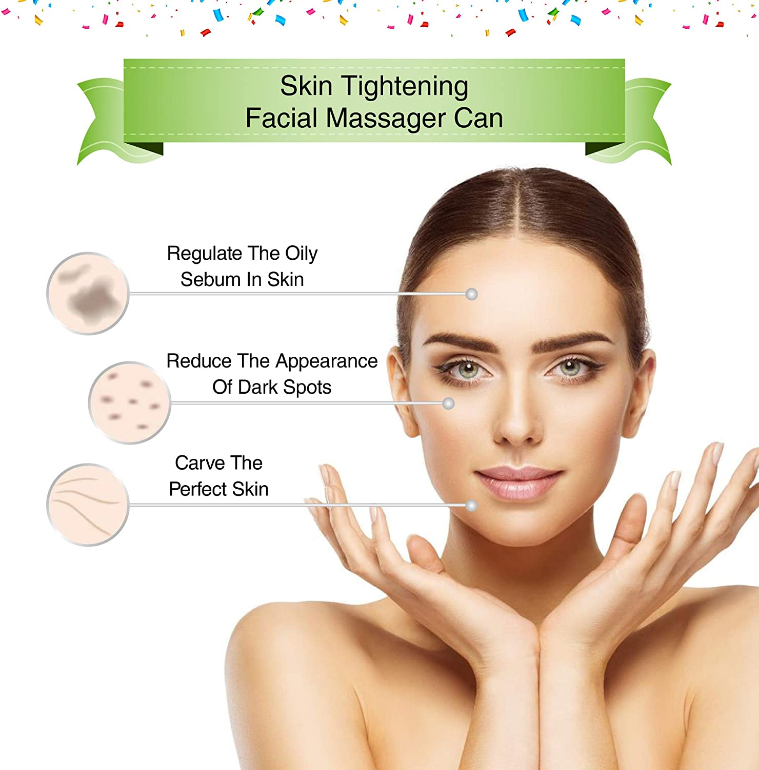 VIJUVE anti Aging Face Massager for Wrinkles Appearance Removal and Facial Skin Tightening - Boost Effects of Skin Care Cream, Serum - anti Wrinkle Facial Toning Massage Device image number 2