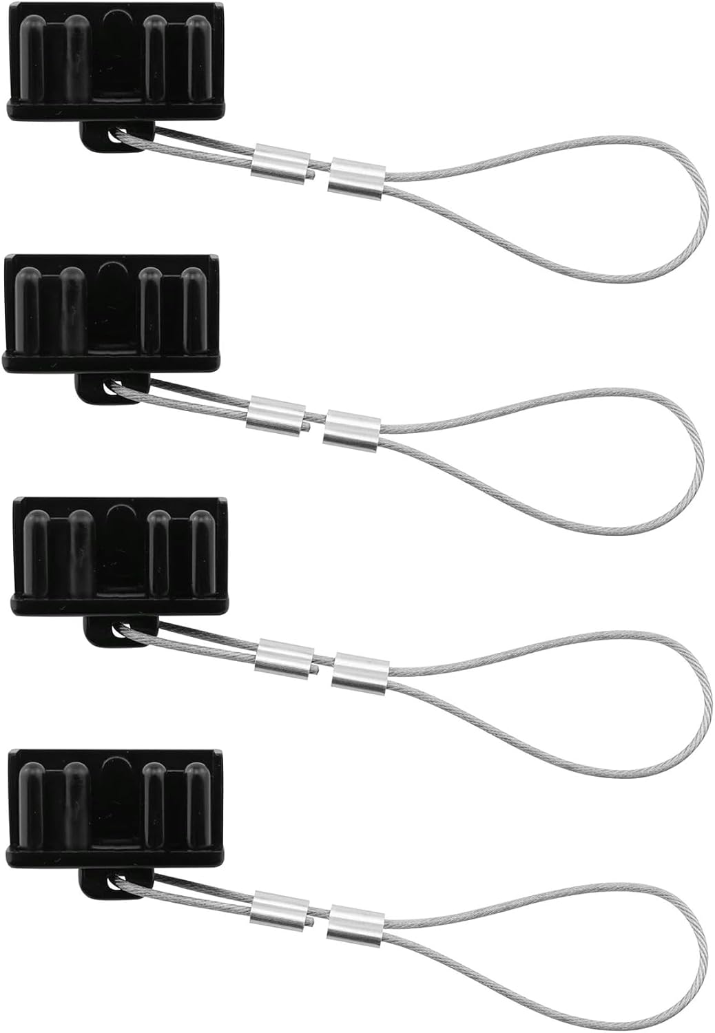 4 Pieces Dust Covers for Anderson Plug Connectors, Heavy-Duty 50AMP Battery Connector Protectors with Rope, Secure Durable Dustproof Caps, Power Battery Plug Protective Cover Sheath (Black)