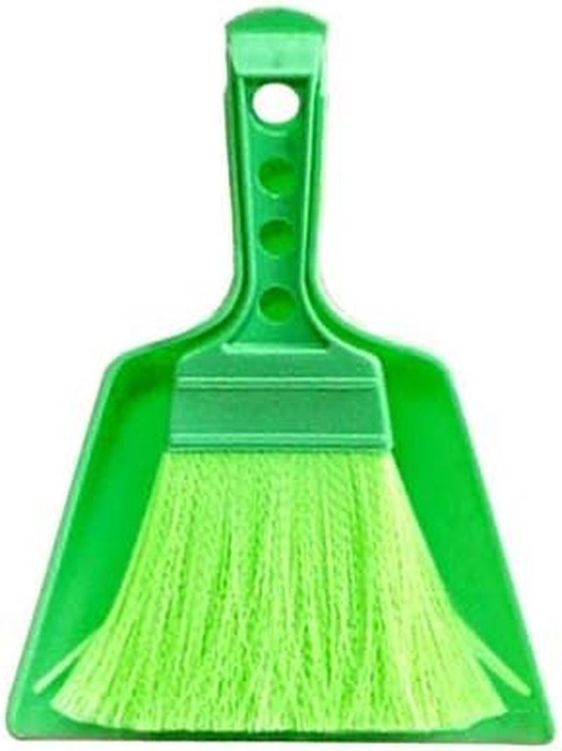 Mini Brush with Dustpan Nylon Broom Mini Cleaning Desk Brush Approx. 8.3 X 6.7 Inches (21 X 17 Cm)