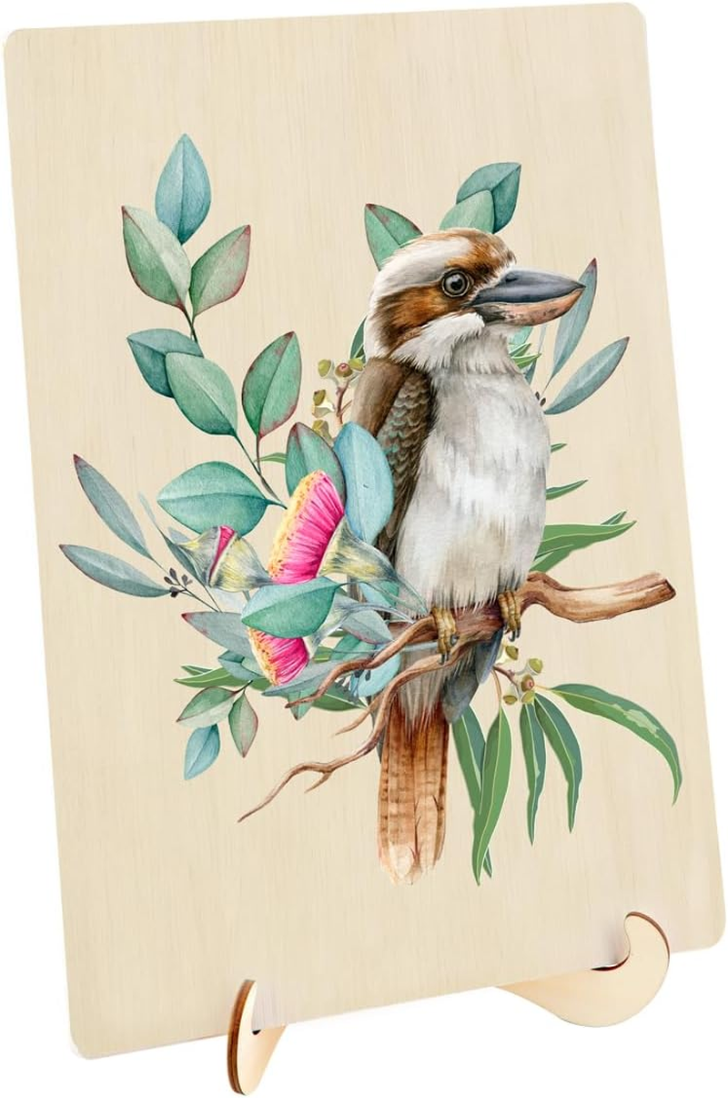 Puzzle Master Wooden Jigsaw Puzzle with Display Stand &ndash; Kookaburra Artistic Animal-Shaped Puzzle for Adults & Kids &ndash; Premium Wood, 117 Pieces image number 1