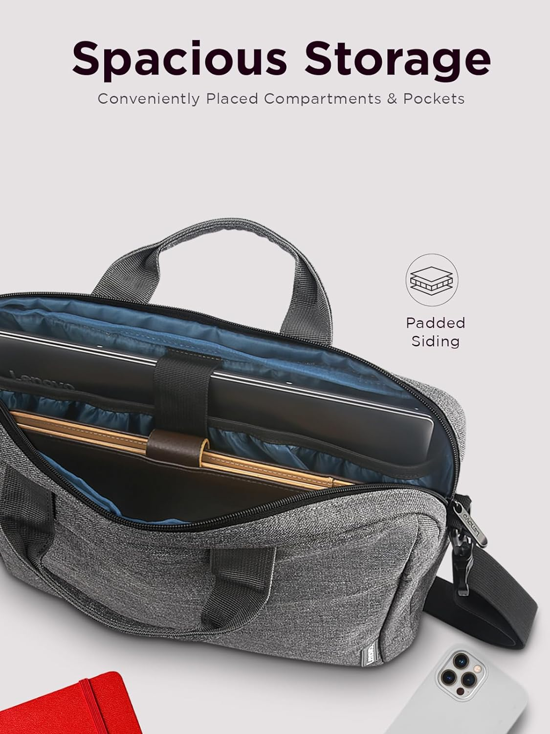 Lenovo 15.6 Inch Casual Topload Case 210 - Grey, GX40Q17231 image number 3