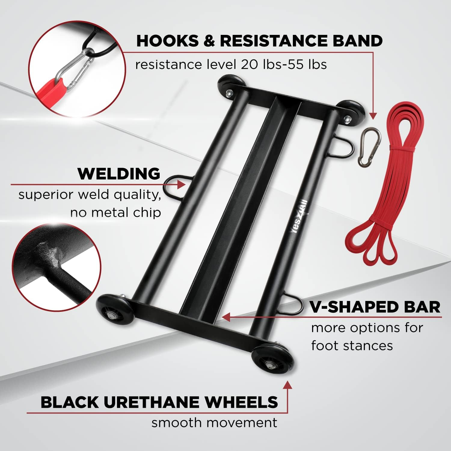 Yes4All Glute Ham Glider, Exercise Wheels for Home Gym Fitness image number 2