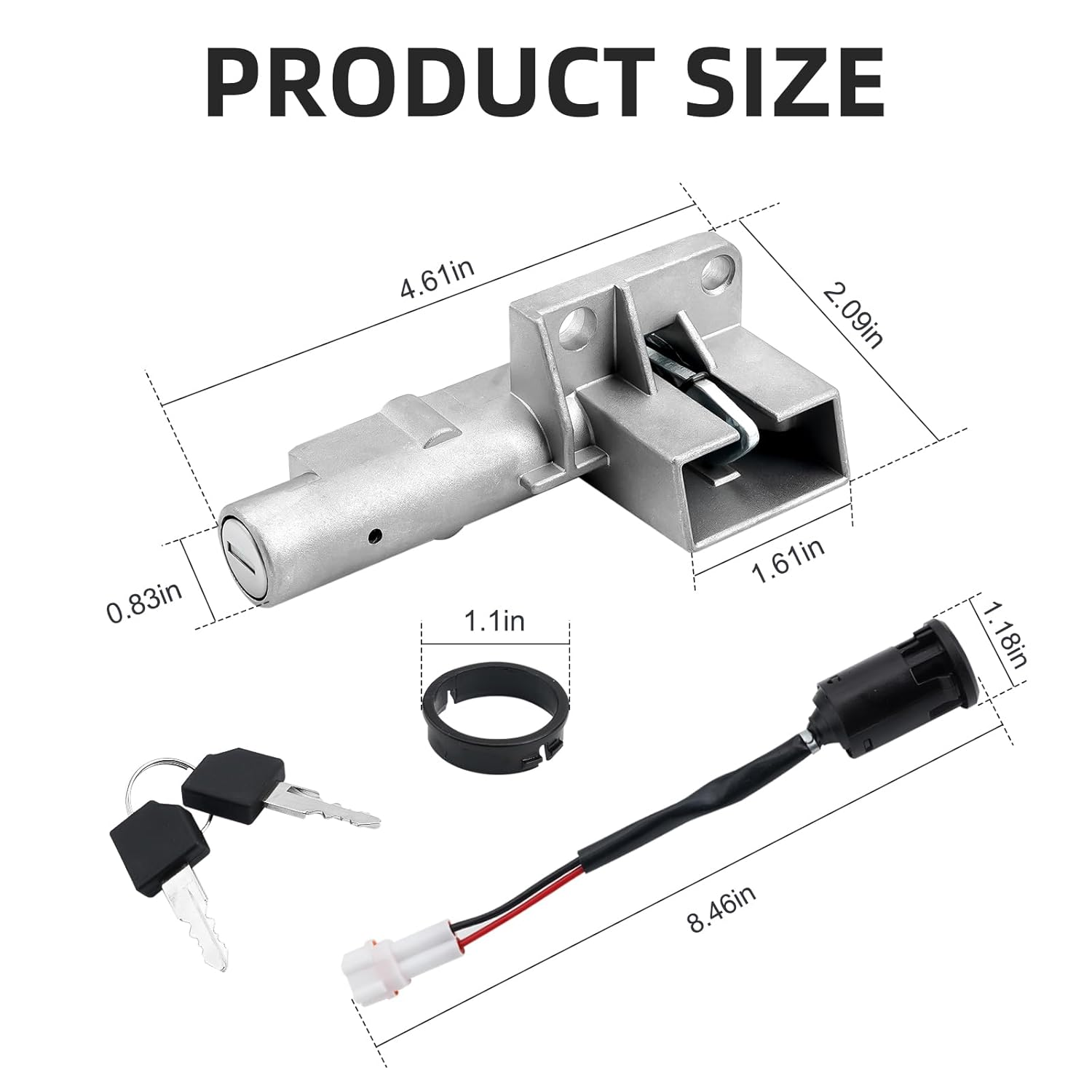 Motorcycle Ignition Key Switch Kit for All Talaria Sting, Motorcycle Ignition Lock Cylinder with 2Pcs Key Front Lock, Ignition Starter on off Switch Key Set for Taparia Sting image number 1