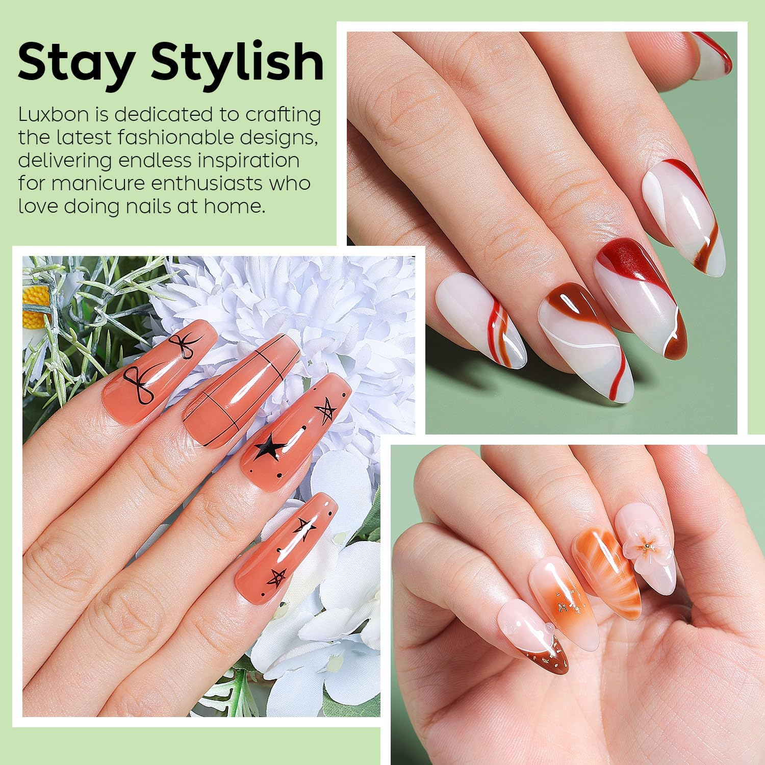 Luxbon 12 Pcs Gel Nail Polish Set - Spring Colour Set Long Lasting Gel Polish, Uv Led Soak off Nail Art Designs Manicure Kit 003 - Lb12002 image number 2