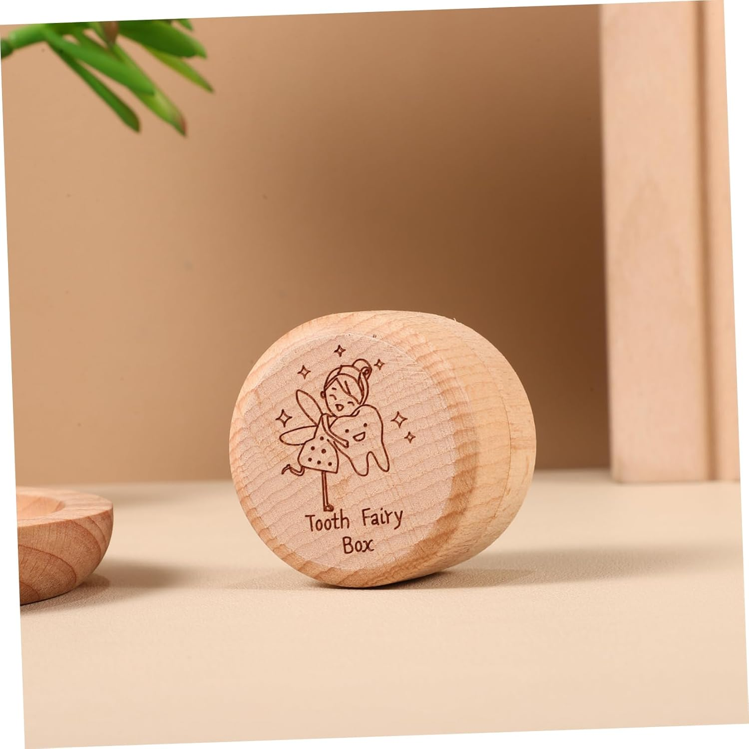 Wooden Tooth Keepsake Box for Cute Tooth Fairy Box with Smooth Edges and Tight Seal for Boys Natural Grain Storage for Teeth image number 3