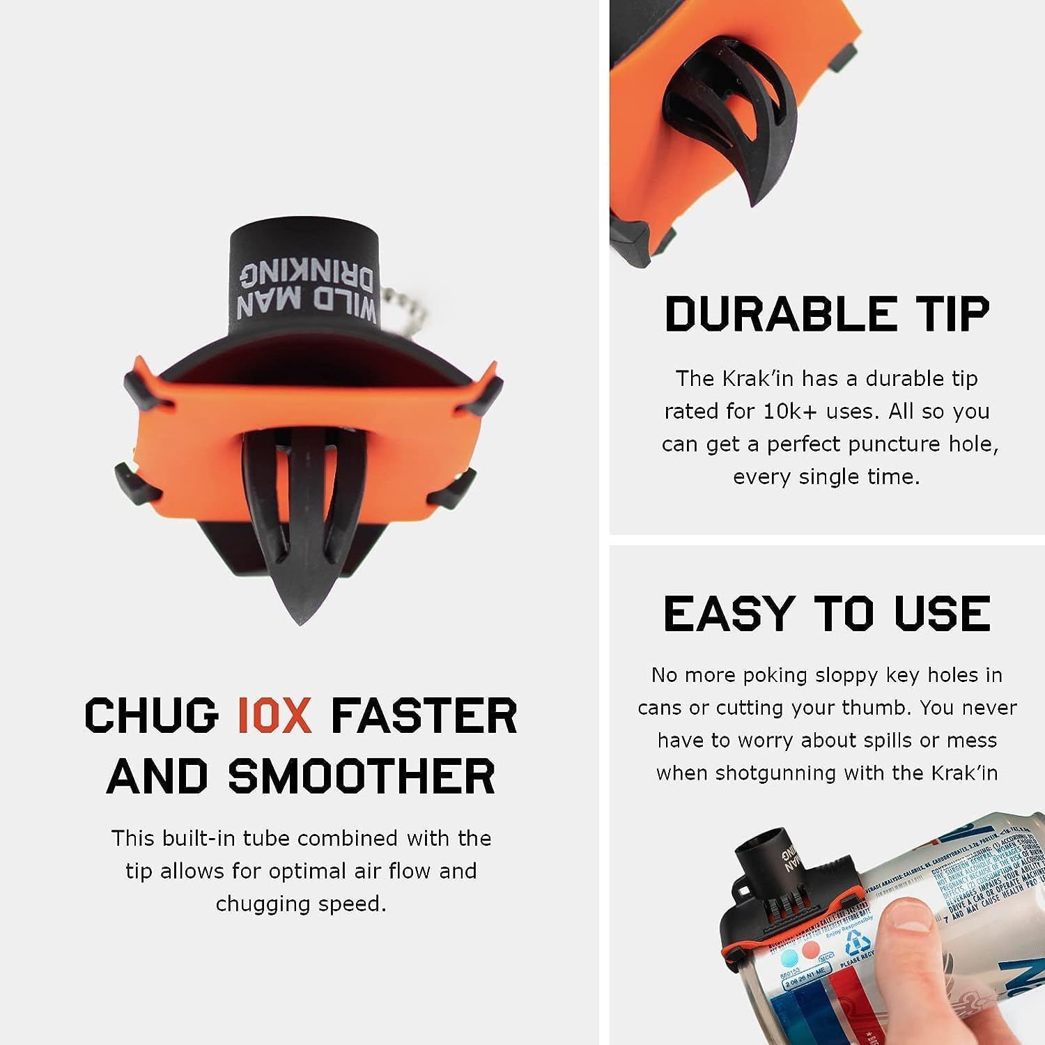 Zurligi Kraken Shotgun Tool, Innovative Multi-Function Krak in Shotgun Bottle Opener with Keychain, Shotgun Tool for Golf Course, Beach, Grad Party, Bachelorette Party, College House Party image number 2