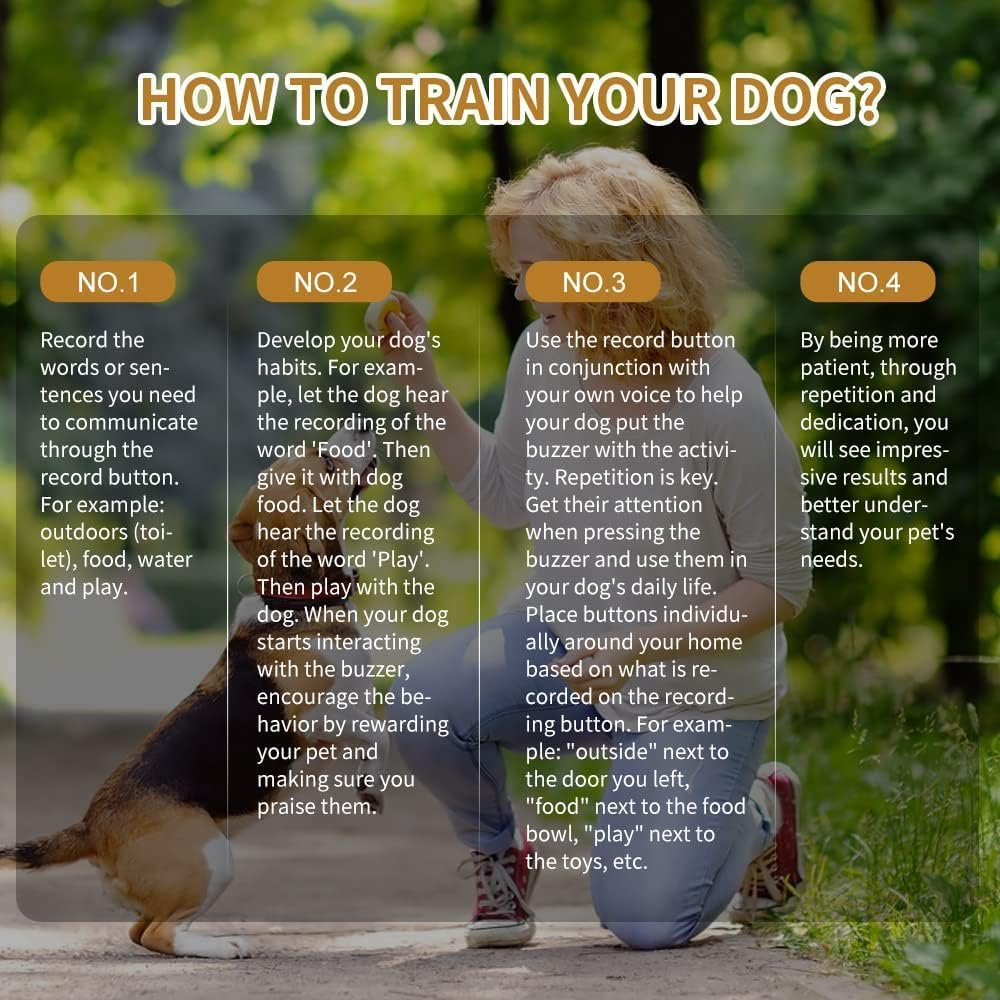 Sunblue 8 Color Voice Recording Dog Buttons for Communication, 30 Sec Record & Playback Pet Training Buzzer - 8-Pack for Home, Office, Study, Funny Gifts image number 4