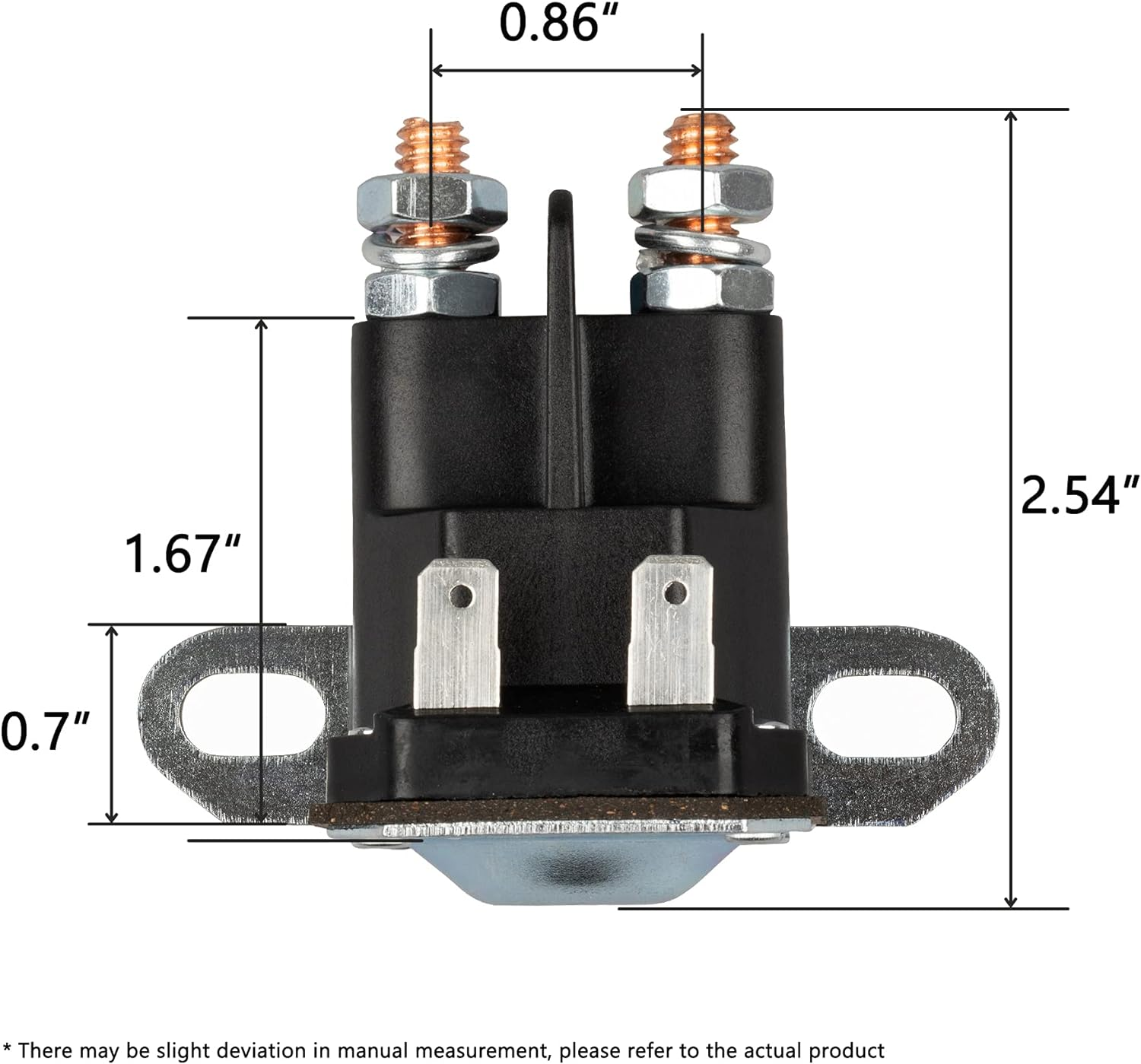 AM138068 Starter Solenoid Fit for John Deere Riding Mower, 725-04439 Solenoid Fit for MTD Troy Bilt Cub Cad LT1042 RZT50 and John Deere LA145 L105 L130 Tractor, 12V Solenoid image number 1